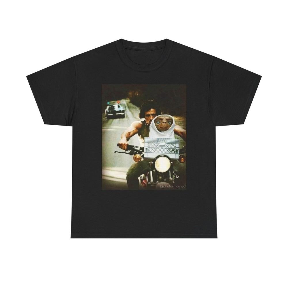 ET And Rambo Funny Movie Graphic T Shirt BRAND NEW S-5XL Unisex T-Shirt S