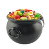 6 Piece Plastic Witch Cauldron Bucket Black Candy Container Treats Bowl for Halloween Party Supplies DIY Craft Decors