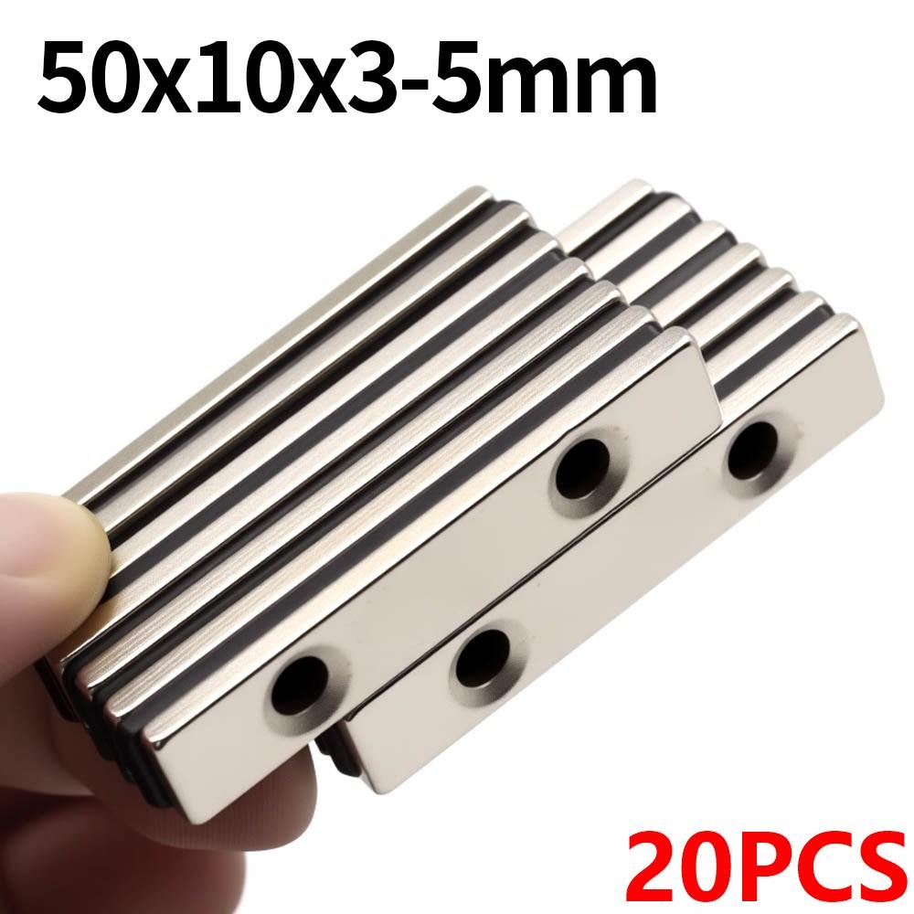 Super Strong Neodymium Magnet  N35 NdfeB Permanent Magnetic Imanes Block with Holes Powerful Magnets Refrigerator Magnet