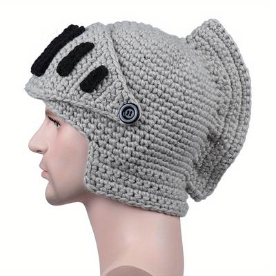 Unique Hand-Knitted Vintage Acrylic Skullies&Beanies with Cozy and Warm Knitted Visor Mask Design for Men Winter Cap,funny Gifts