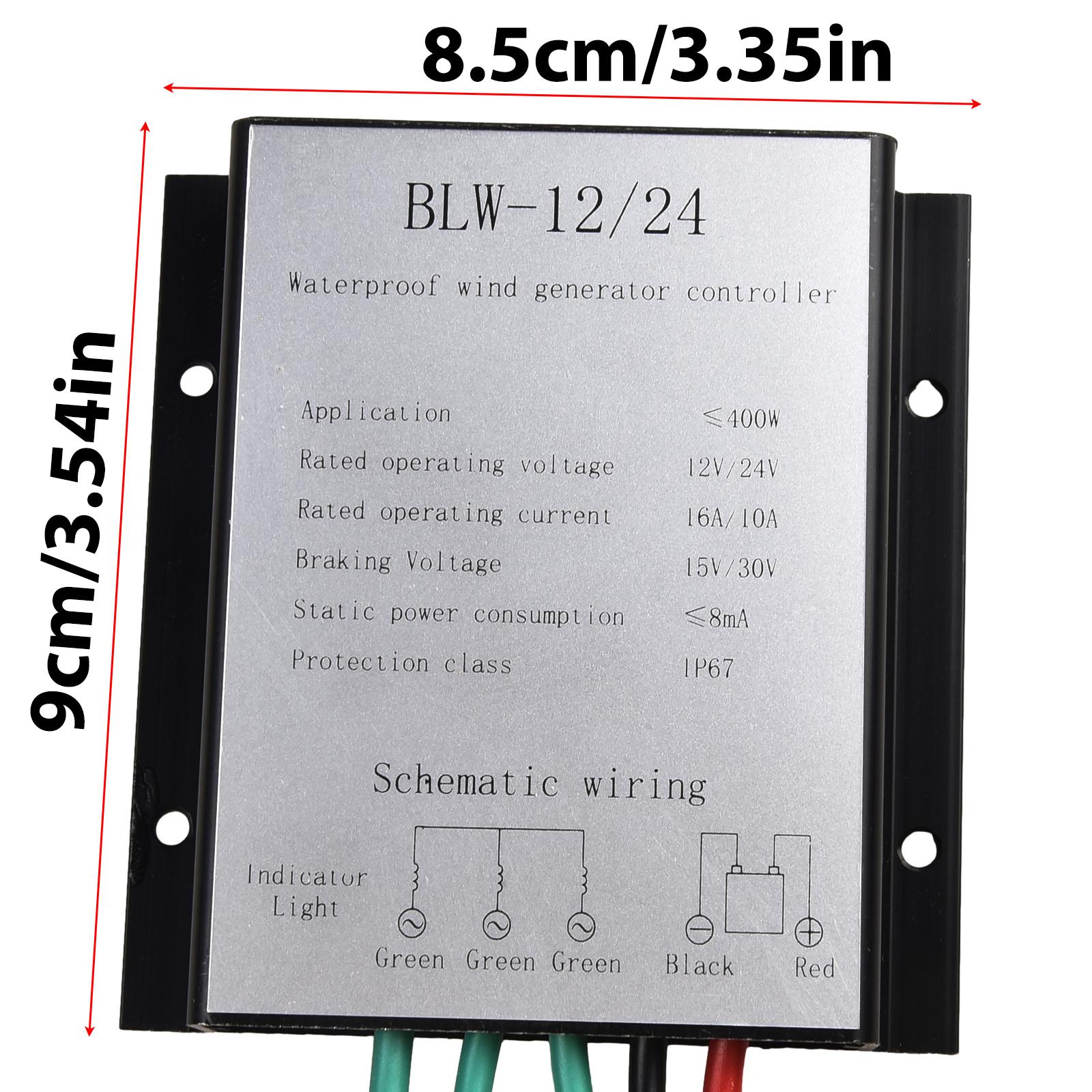 1pc 400W Wind Turbine Regulator DC12V/24V Waterproof Wind Turbine Charge Controller Electrical Equipment Accessories China Mainland