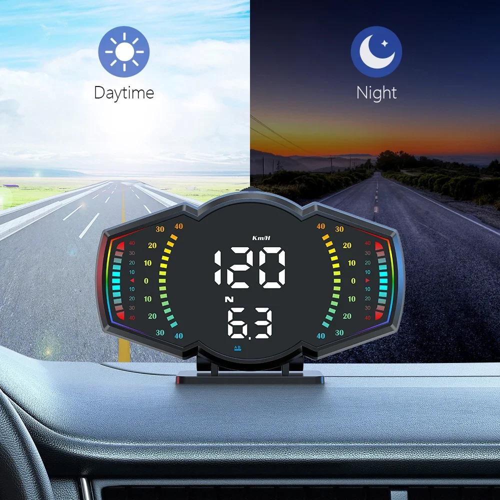 G18 HUD Head-Up Display GPS Speedometer Slope Meter Clock Compass with Overspeed Alarm Fuel Mileage Alarm Car Accessories