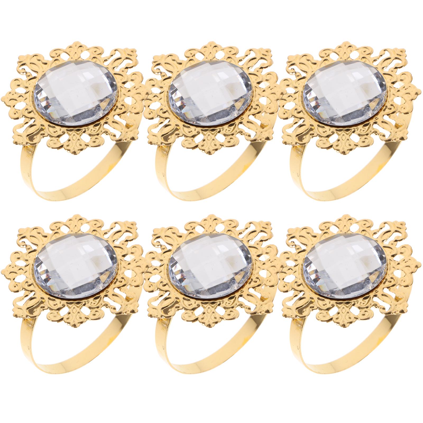 

12pcs Blue Acrylic Napkin Rings Iron Wedding Party Dinner Decoration Sparkling Tableware Holder Kitchen Bar Accessories золотистий