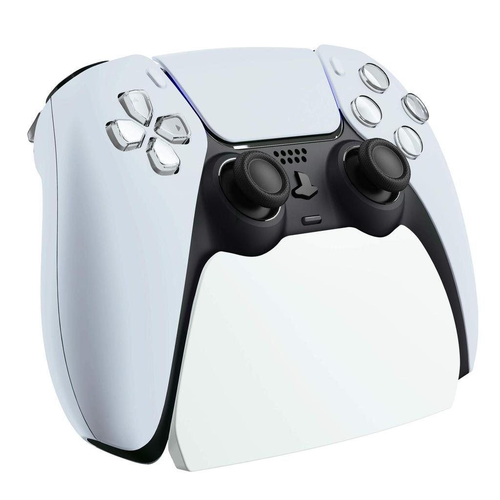 PlayVital PS5 Controller Stand with Rubber Pads, Compatible with PlayStation 5 Controllers [White]