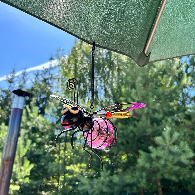 

Waterproof Solar Insects Garden Decor Built-in LED String Light Iron Statues For Outdoor Fence Patio Tree Solar Energy Ornaments