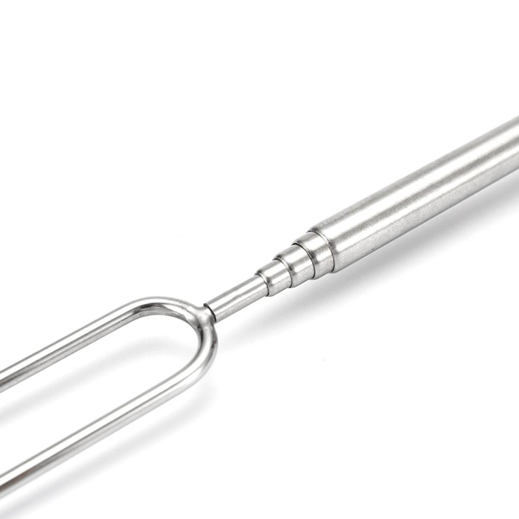 4 Stück Teleskop-Marshmallows-Bratstab, ausziehbare Edelstahlgabeln, Holzgriff, Grillgabel, Camping-Zubehör