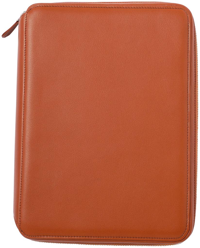 Franklin Planner Calm Soft Leather Zipper Binder, 30mm, Brown, Classic Size, 65629