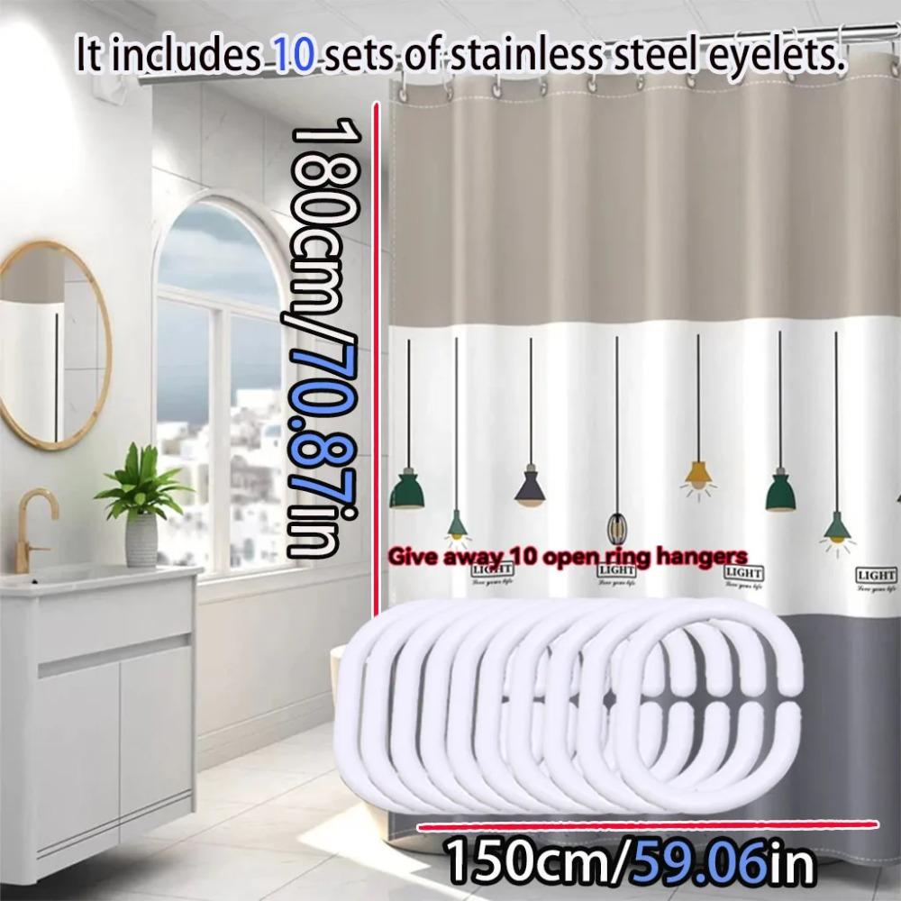 Bathroom Shower Curtain Waterproof Bathtub Bathing Curtains Easy Clean And Wipe Peva Shower Curtains Bathtub Curtain With Hooks