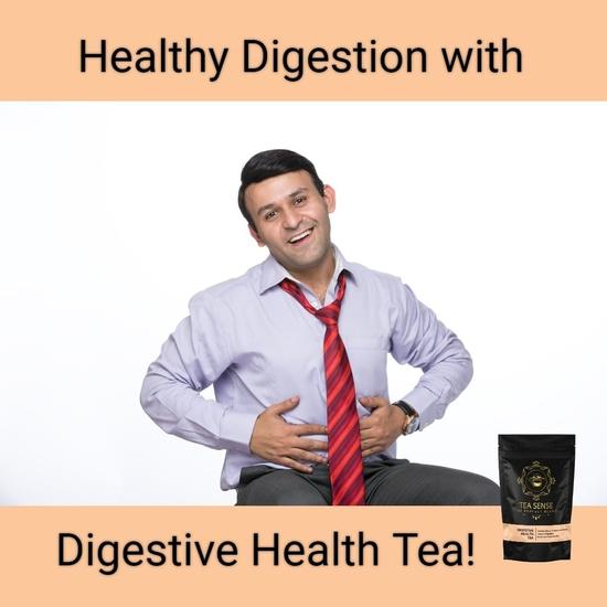 TEA SENSE Digestive Health Tisane with Fennel, Methi, Ajwain, Clove, Senna, Lavender | 50g Loose Tea | Natural Digestion Support | 25 Cups+