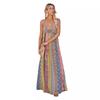 2026 Summer V-Neck Floral Spaghetti Strap Maxi Dress, Women's Backless Design