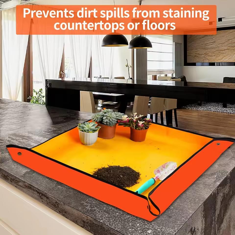 1PC Flower Pots Transplanting Mats Gardening Planting Mat PE Plant Repotting Mat Foldable Waterproof Gardening Potting Pad