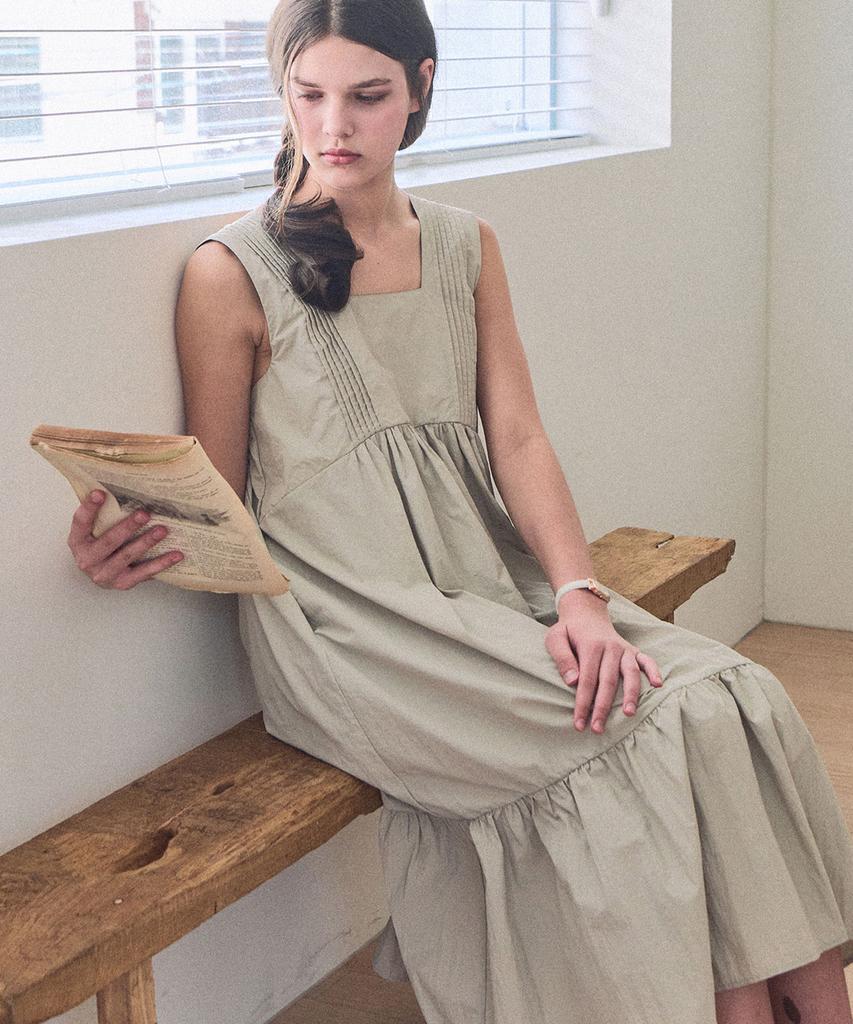 Slow Lolly Maren Volume Dress - Beige