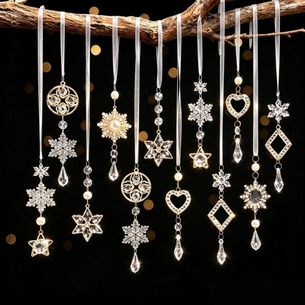 1pc Decorative Crystal Pendants Christmas Tree Ornaments Window Decoration
