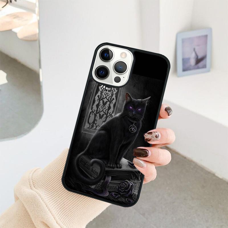 Witch Black Cat Phone Case For iPhone 17 Air 16 15 14 11 12 13 Pro MAX Plus coque Cover Shell