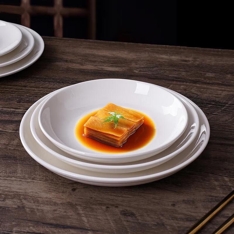 Pure White Round Ceramic Dinner Plates