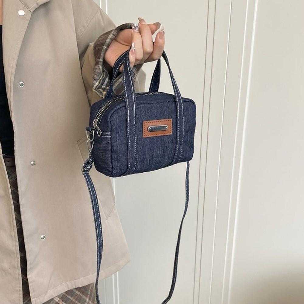 Street Style Denim Shoulder Bag Square Crossbody Bag Lightweight Women Handbag  Boy
