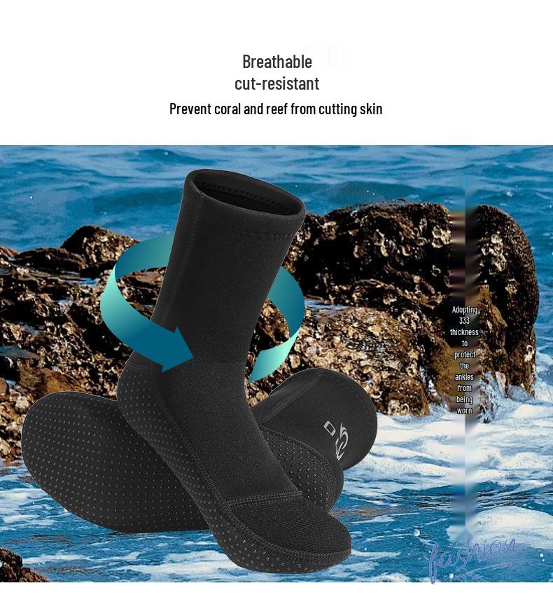 Men's 3MM Diving Socks - Warm, Non-Slip, Waterproof Snorkeling & Swimming Socks for Deep Diving and Beach Use
