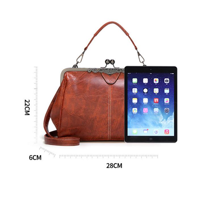 Vintage Pu Kožené tašky přes rameno Dámské kabelky Crossbody Návrhář Dámské Kabelky Dámská Retro Tote Peněženka