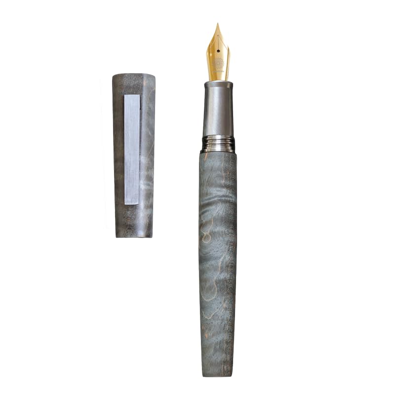 

WANCHER Olympus Titan Nocturne Gray Fountain Pen Bold Nib (B (Gold Plated))