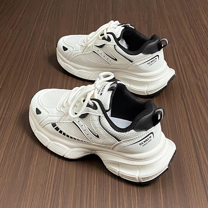 

2025 summer fashion mesh breathable dad shoes women s high value thick sole heightening lightweight soft sole casual sports shoes 35