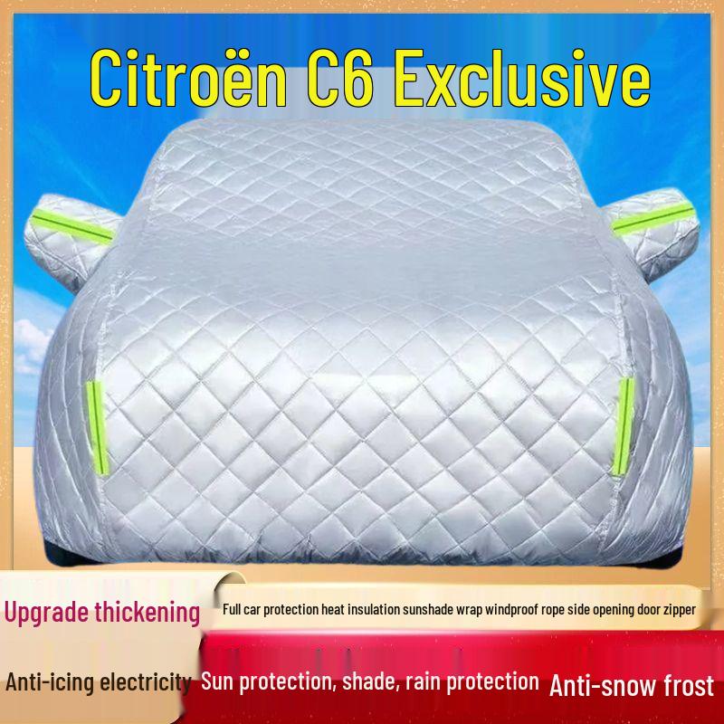Citroën C6 Car Cover: Thermal Insulation, Sun/Rain/Dust/Frost Protection Thickened and Padded, Hail Protection, All-Season