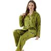 Fashion Ice Silk Pajamas Women'S Long-Sleeved Trousers Light Luxury Retro Bee Printed Loungewear Suit Can Be Worn Outside