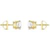 Jewels Prim 3 Ct Round Cut Diamond Stud Solid Real14K Yellow Gold Screw Back Basket For Women's Lab Created Jewellery