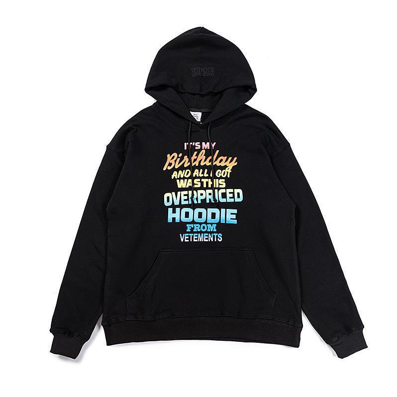 VTM Vitmeng Unisex Loose Casual Hoodie with Letter Print & Embroidery