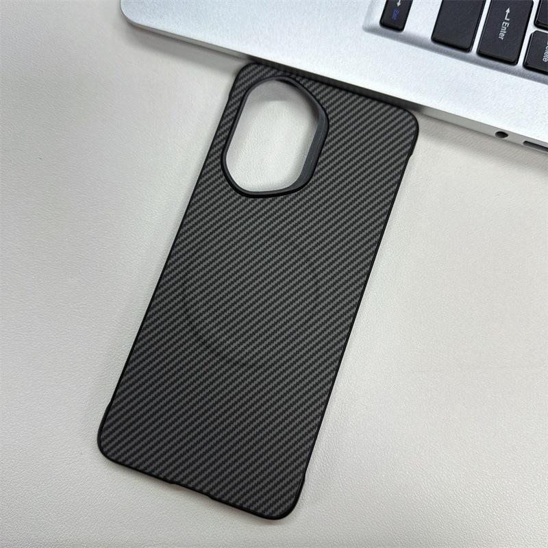 Applicable To Honor 400 Mobile Phone Case Without Border Large Hole Carbon Fiber Pattern Sticker Honor90Pro Magnetic Anti-drop Protection