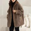 Lamswol Fleece Capuchon Katoenen Gevoerde Jas Jas Herfst Winter Dames Kleding Patchwork Oversize Warme Nep Twee Stukken Sweatshirt