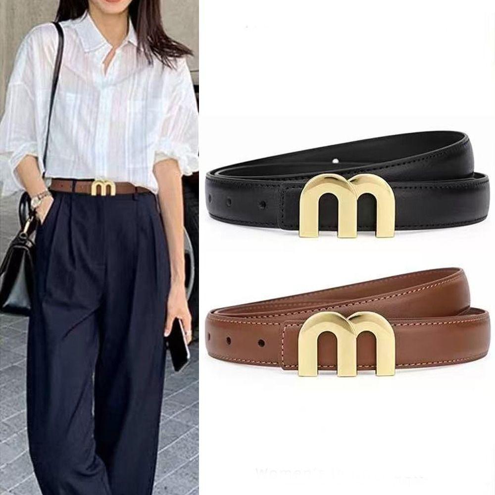 PU Leather Belt Adjustable Waist Strap Casual Waistband  Decor Accessories