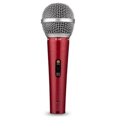 Fujirec Dinamik Mikrofon XLR Telefon Kablosu Vokal Kablolu El Mikrofonu Anlatım Karaoke DTM Anahtarlı Tek Yönlü (Kırmızı)