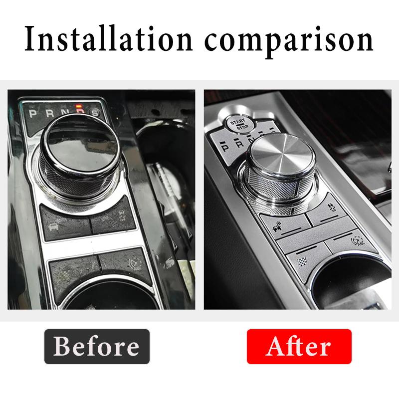 Car Styling For Jaguar XF XJ 2010-2019 Auto Central Control Gear Shift Panel Buttons Covers Stickers Trim Interior Accessories