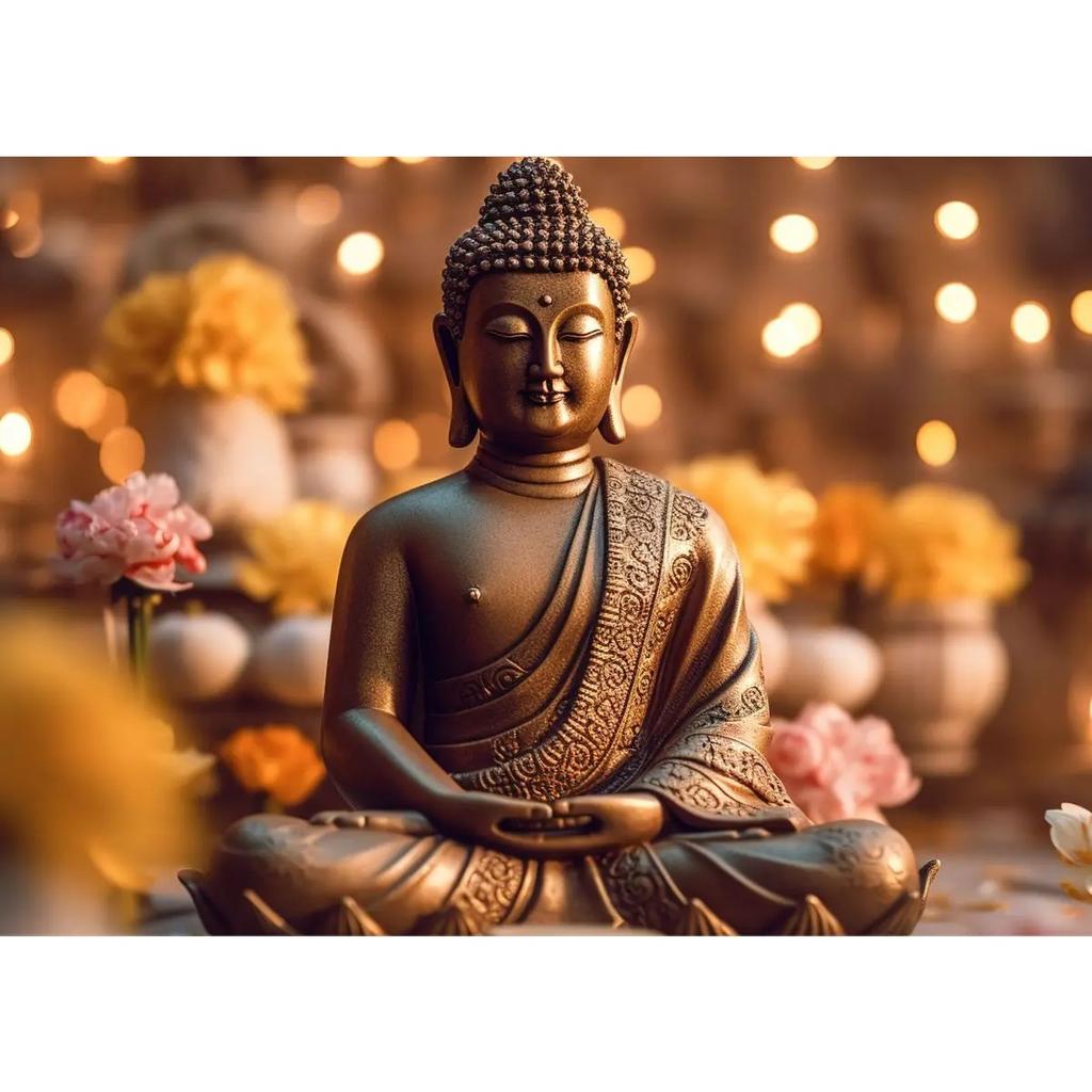 Zen Religion Meditation Buddhism Poster and Print Canvas Painting Wall Art Buddha In Nature Abstract Picture for Room Home Decor