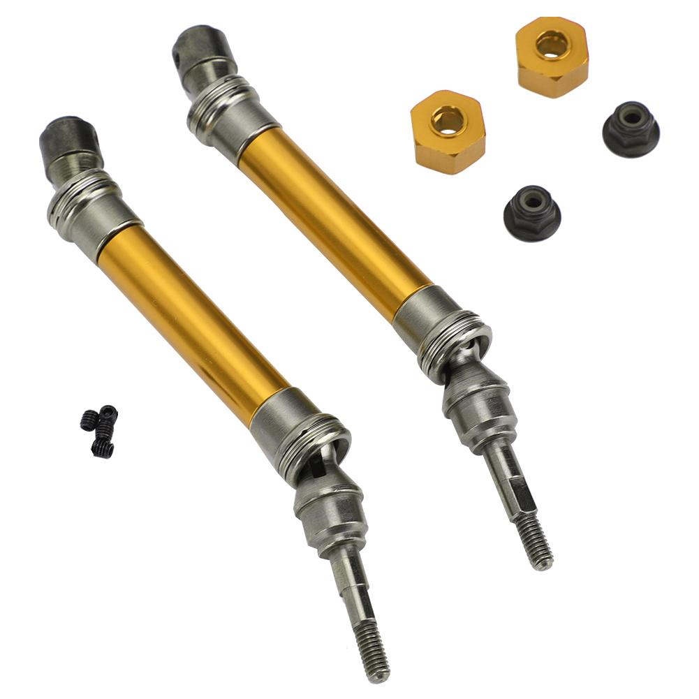 2Pcs RC Car Front CVD Three Section Type Drive Shaft Parts Accessories Fit for Traxxas Slash(Yellow )