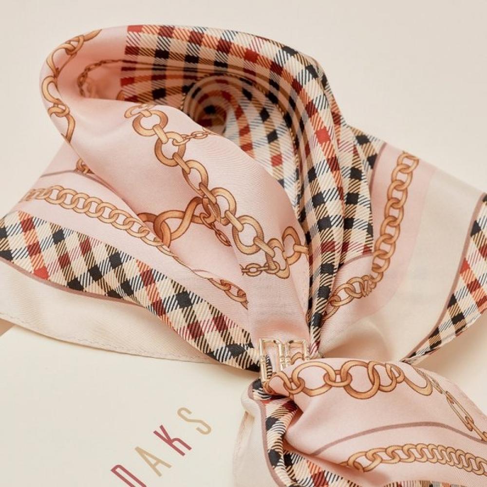 Daks Beige Check Chain Scarf Ring Set Dcsc2f825i2