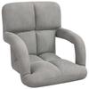Adjustable Floor Chair Light Grey Velvet