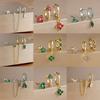 3PCS Gold Color Chain Flower Drop Earrings Set for Women Stainless Steel Zircon Dangle Earring Fashion Jewelry Pendientes Mujer