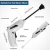 Handheld Epoxy Mixer USB Powered Rechargeable Resin Stirrer for Epoxy Tumblers Glazes Paint Stirrer with 2 Pcs Paddles