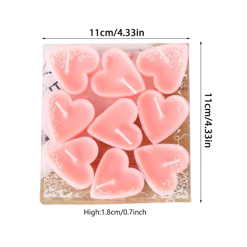 9pcs Heart Shape Christmas Holiday Tealights Long Burning Time Perfectly For Holiday Parties And Warm Decoration