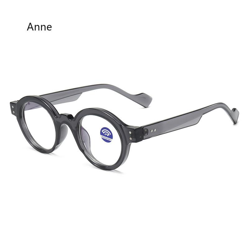 Anti-Blue Light Spring Hinge TR90 Retro Rivets Round Glasses Frames Fashion Computer Optical Eyeglasses Gafas Hombre