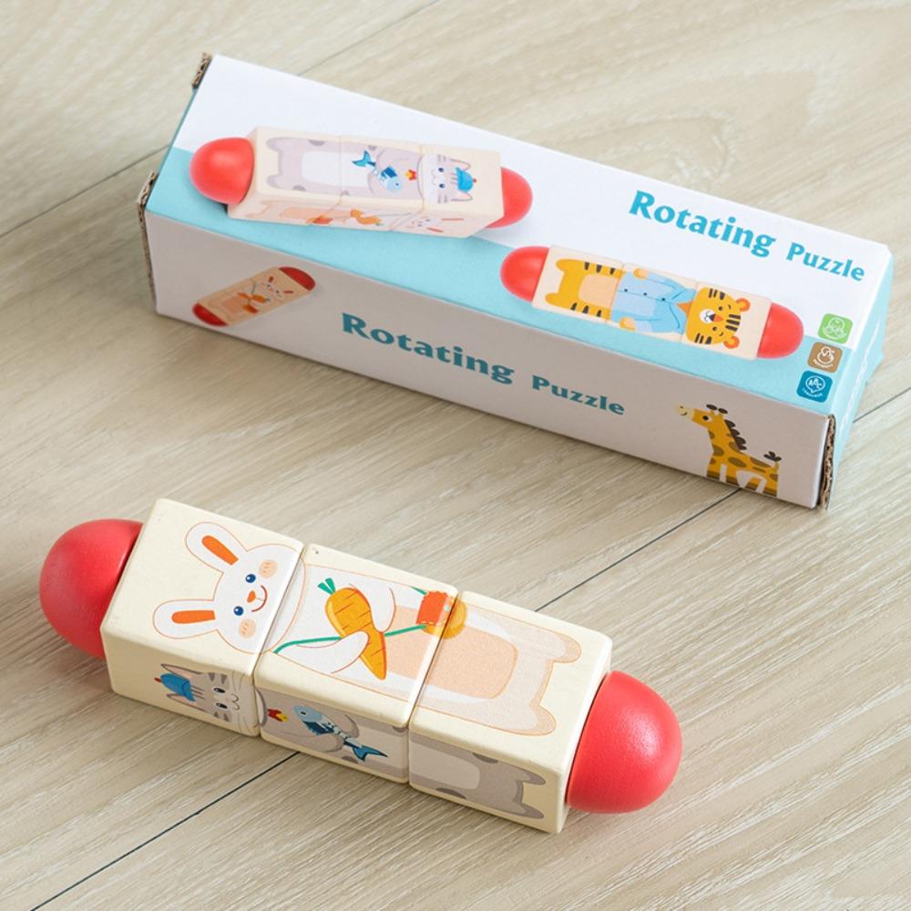 Cartoon Animal Spin Puzzle Toy Matching Toy  for Helps Develop Fine Motor Skills Logical Thinking