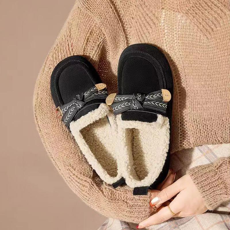 

Обувь Мао Мао женская зимняя ретро на плоской подошве для улицы лоферы на одной педали бархатные теплые хлопковые туфли туфли Дуду 40 чёрный