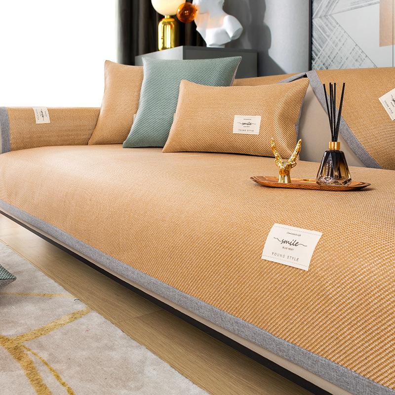 Ice Silk Sofa Cushion Summer Summer Mat Cool Pad Non-Slip Sofa Cover Summer Rattan Mat Ice Cushions Seat Cushions Cover Cloth