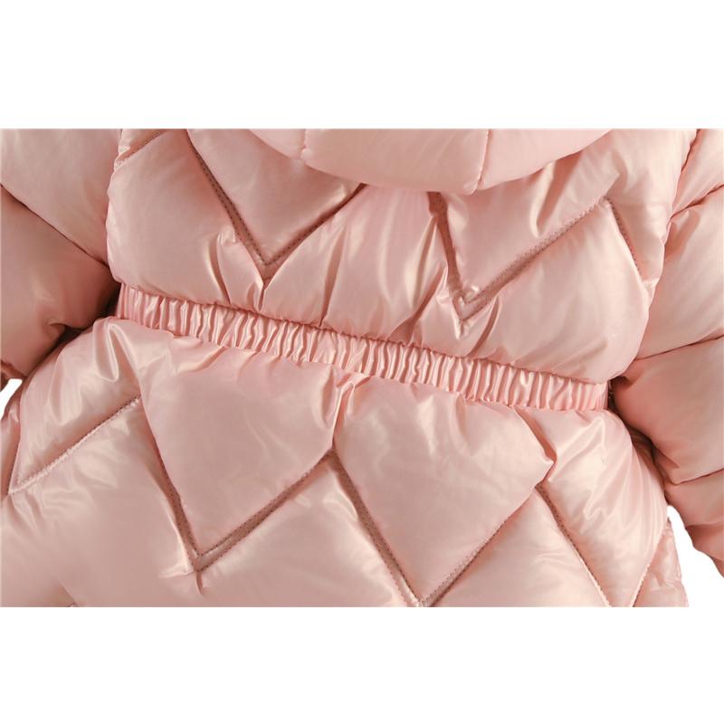 Chaqueta de Invierno Primavera para Niños y Niñas Color Sólido Forro Felpa Grueso Cálido Brillante Impermeable Parka con Capucha Para Niñas de 4 a 10 Años