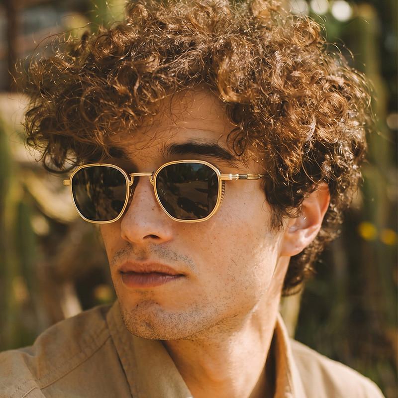 Vintage Square Sunglasses For Men And Women With Uv400 Protection And Metal Frame Perfect For Outdoor Activities