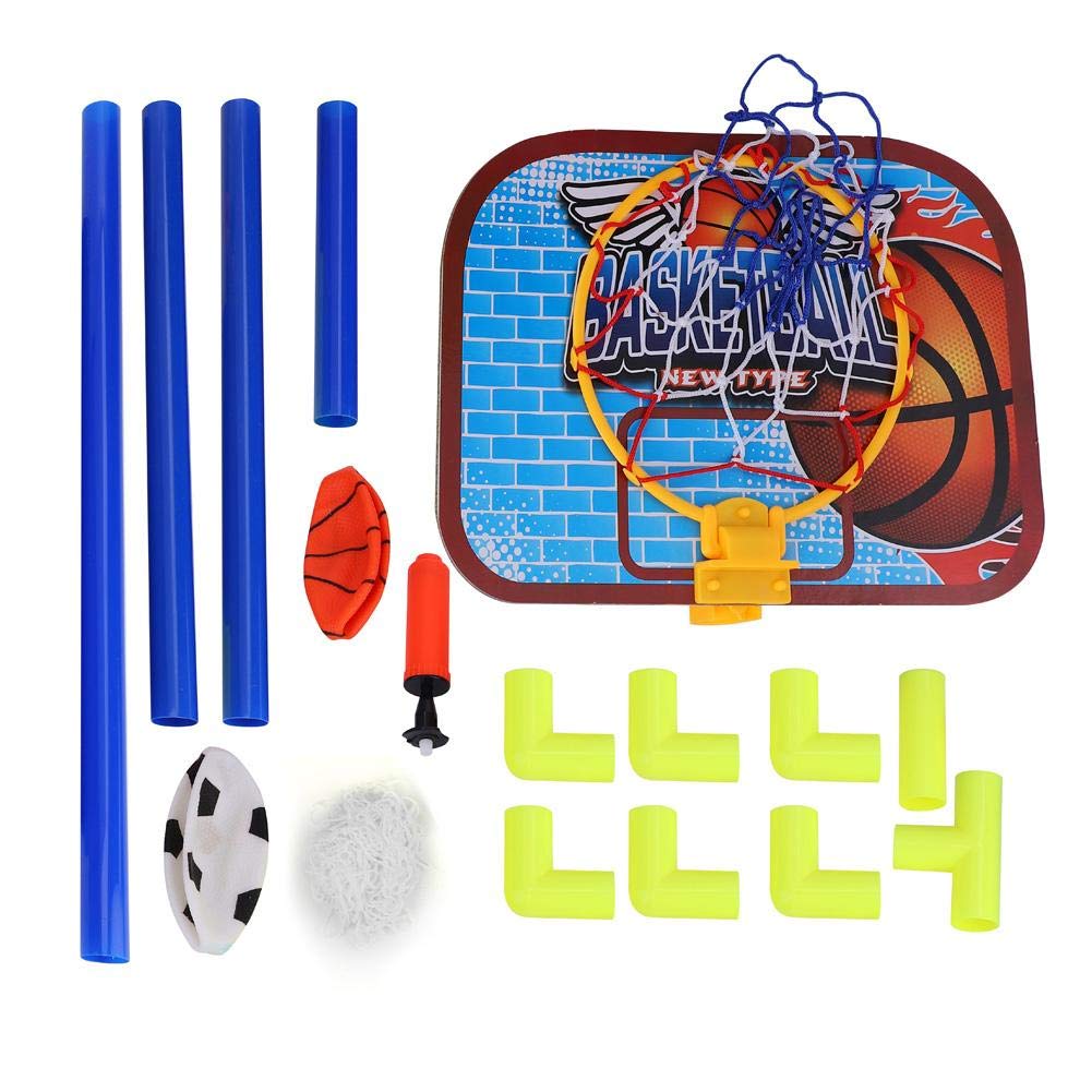 Alomejor1 Soccer Basketball Goal Christmas Toy Gift Simple For Indoor and Outdoor Includes Toy Set [2-in-1] & Set, Set, Assembled, Portable, Foldable,