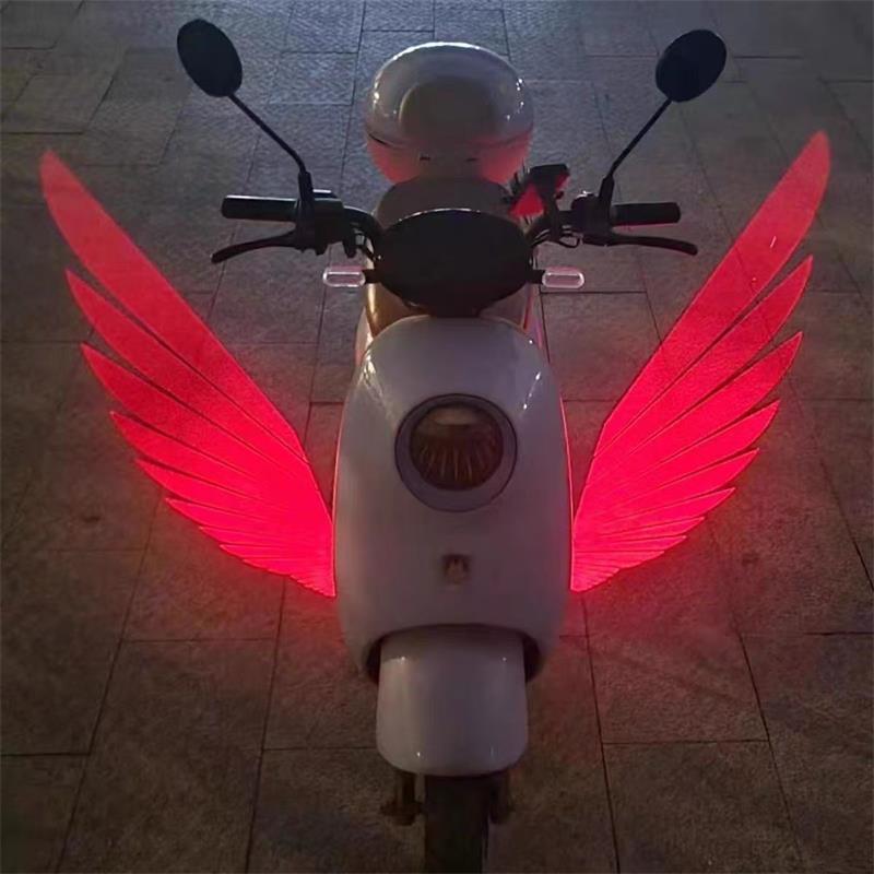 2PCS Motorcycle Angel Wings LED Projection Light Electric Car Street Modification Welcome Decoration Anti-collision Laser Light