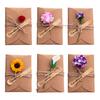 Special Paper Cards for Souvenirs 5Pcs DIY Dried Flower Greeting Cards, Handmade Note with Artificial Flowers, Jute Twine Atmospheric Photo Props Hang