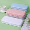 Colorful Plastic Pencil Boxes Macaron Pencil Boxes for School Crayon Marker Organizer Boxes for W/ Hinged Lids